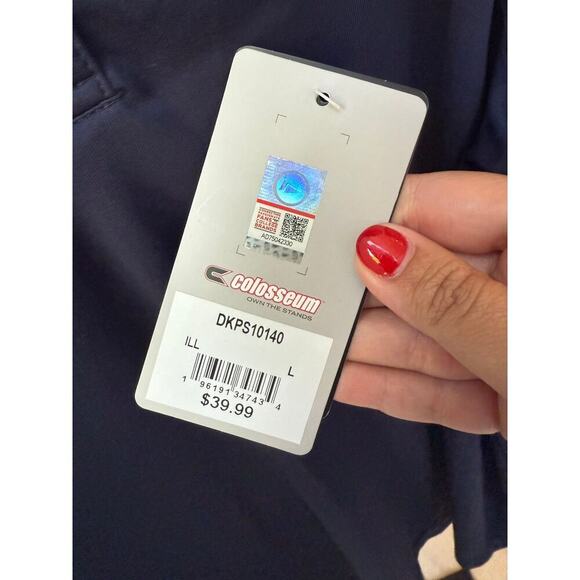 Colosseum Men’s Blue Dry Fit University of Illinois Polo Shirt Size L - Picture 4 of 4